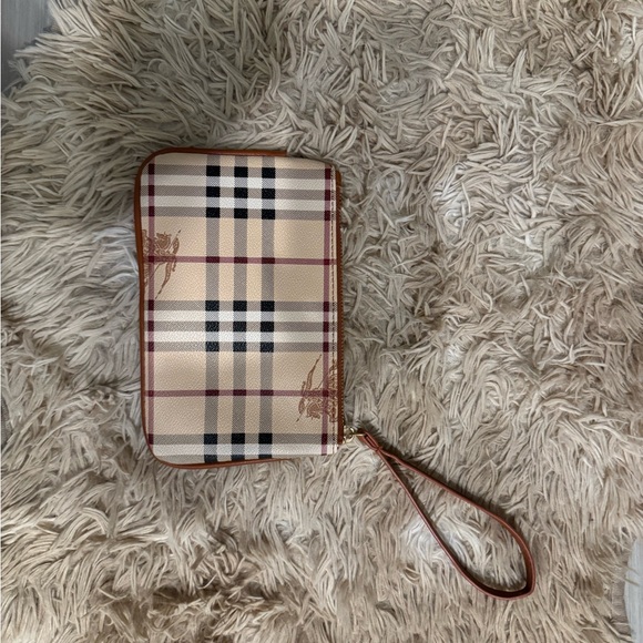 Burberry Tan and Brown Plaid Wristlet - Picture 5 of 8